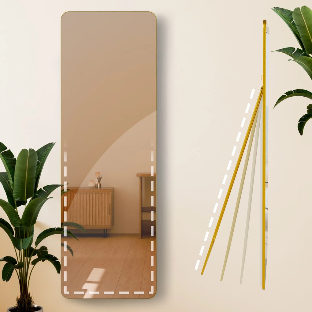 Zrkadlo Gurnee 150x50 cm - zlaté lesklé