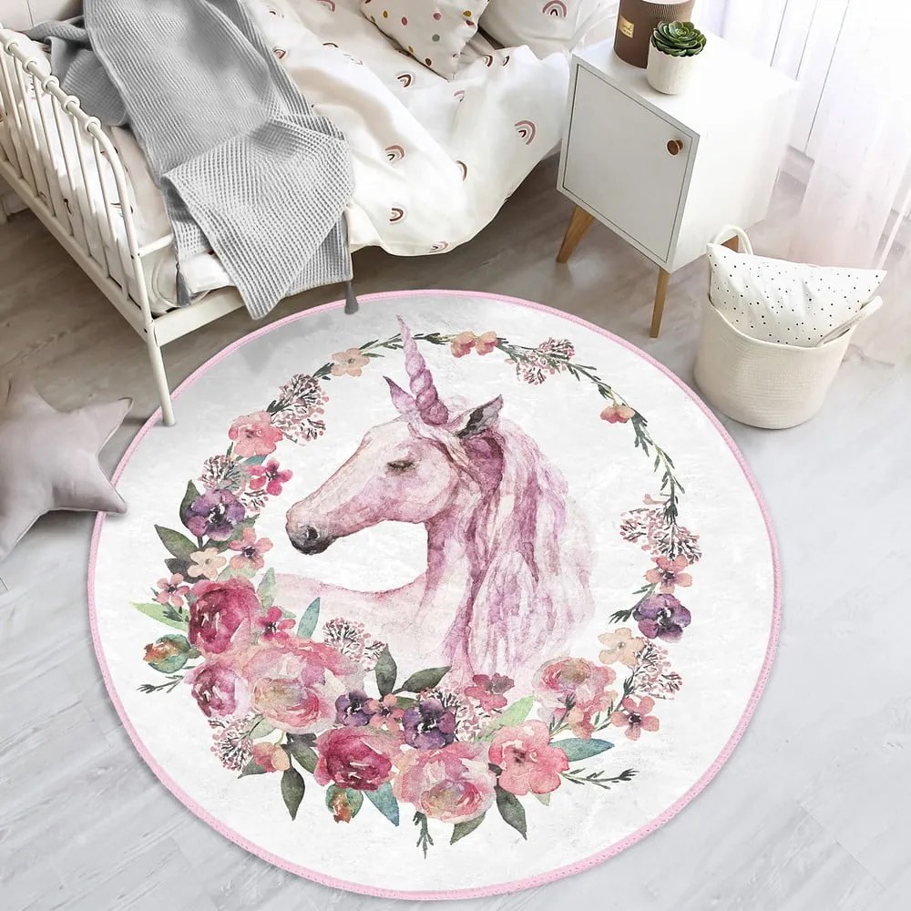 Ružový detský koberec ø 120 cm Comfort – Mila Home