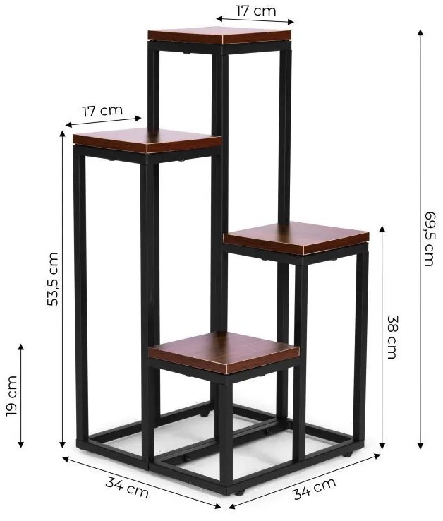 Stojan na kvety vo farbe tmavý orech