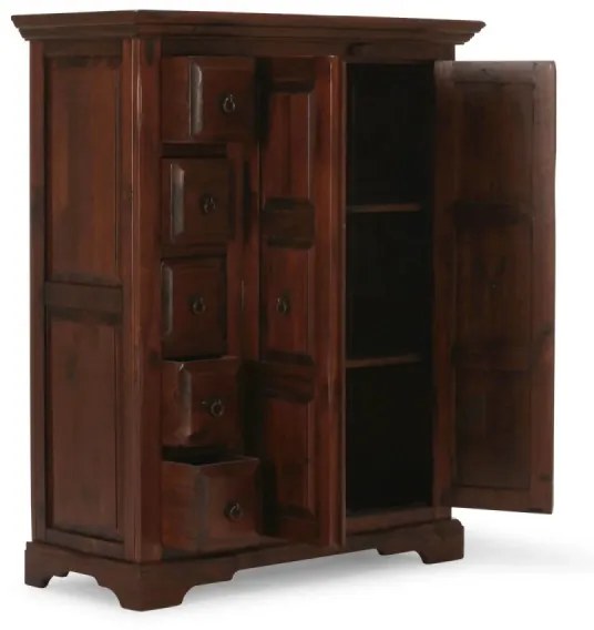 furniture-nabytek.cz - Masívna komoda Highboard Catana z borovice, hnedá, lakovaná – 107×45×130 cm