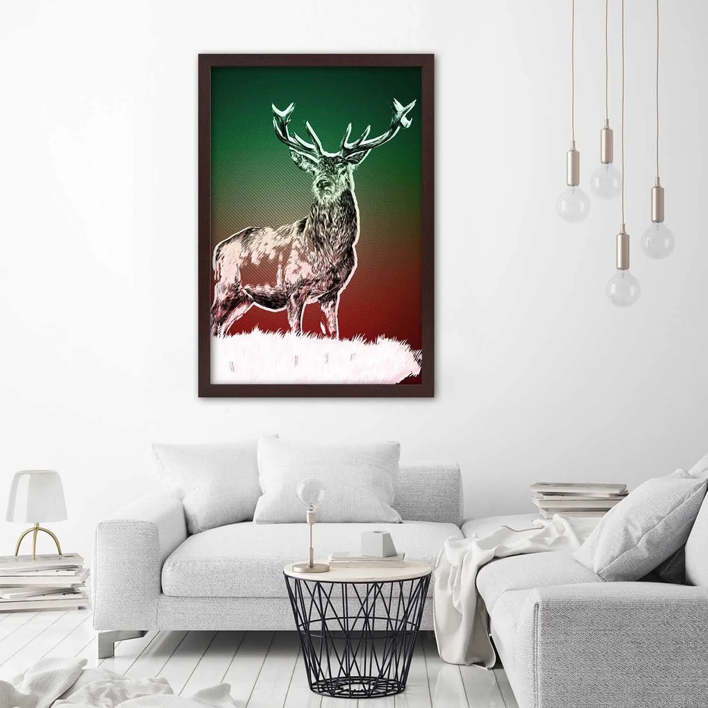 Gario Plagát Abstrakt jeleňa Farba rámu: Čierna, Rozmery: 20 x 30 cm