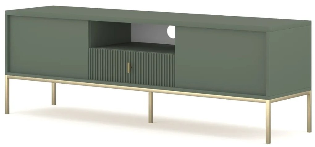 TV stolík Maggiore 154,5 cm zelená/zlatá