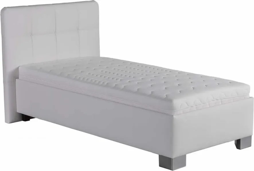 Kvalitná posteľ Kelly, 90x200cm, matrace Nelly, biela