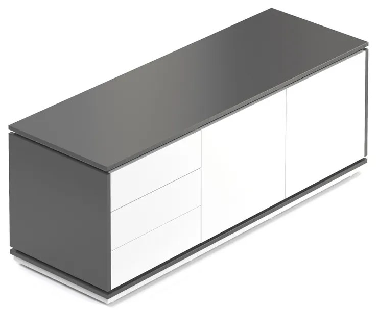 Kontajner Creator 153,6 x 53,6 cm, 3-modulový, biela / antracit