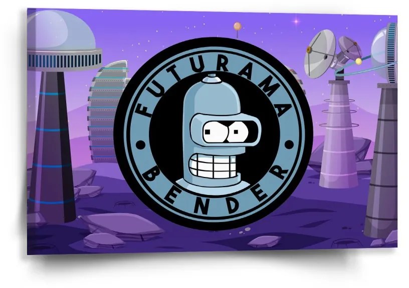 Sablio Obraz Futurama Bender Planéta s vysielačmi - 60x40 cm