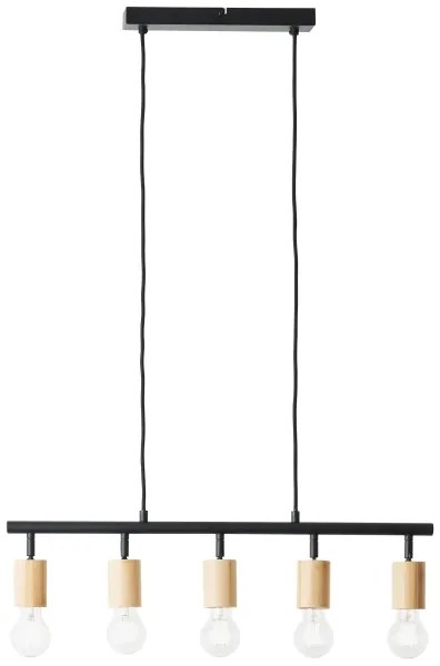Brilliant - Luster na lanku TIFFANY 5xE27/28W/230V čierna/bambus