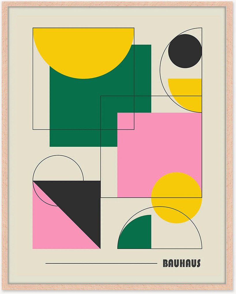 Nástenná dekorácia v ráme Abstract Bauhaus
