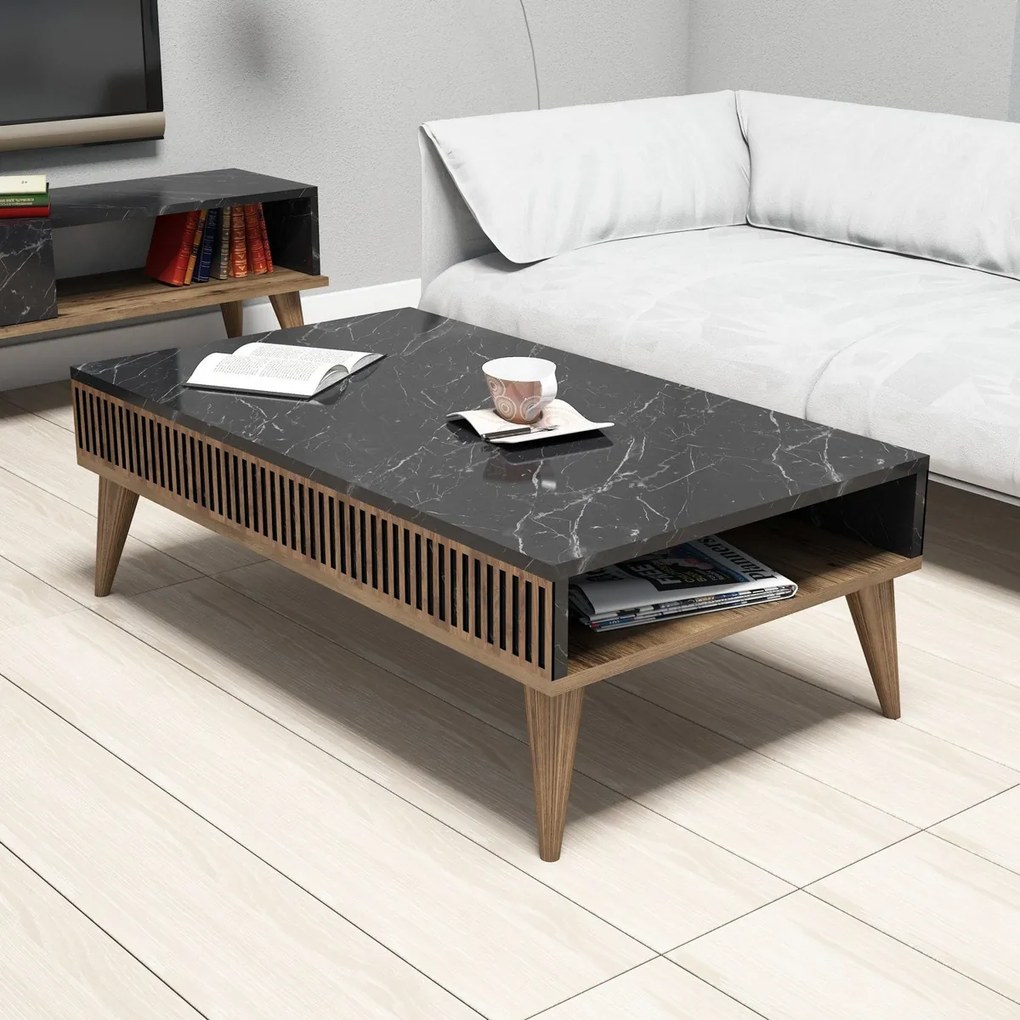 Konferenčný stolík Milan Walnut Black