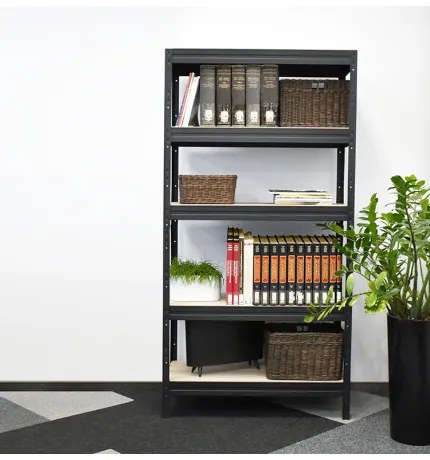 Fistar Regál 1800x900x400 mm, lakovaný 5-policový, nosnosť 875 kg - ČIERNA-DUB