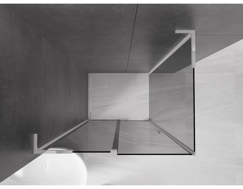 Mexen Velar L, sprchový kút s posuvnými dverami 120 x 75 cm, 8mm šedé sklo, chrómová, 871-120-075-43-01