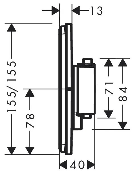 Hansgrohe ShowerSelect Comfort Q - Termostat pod omietku pre 1 spotrebič, čierna matná 15581670