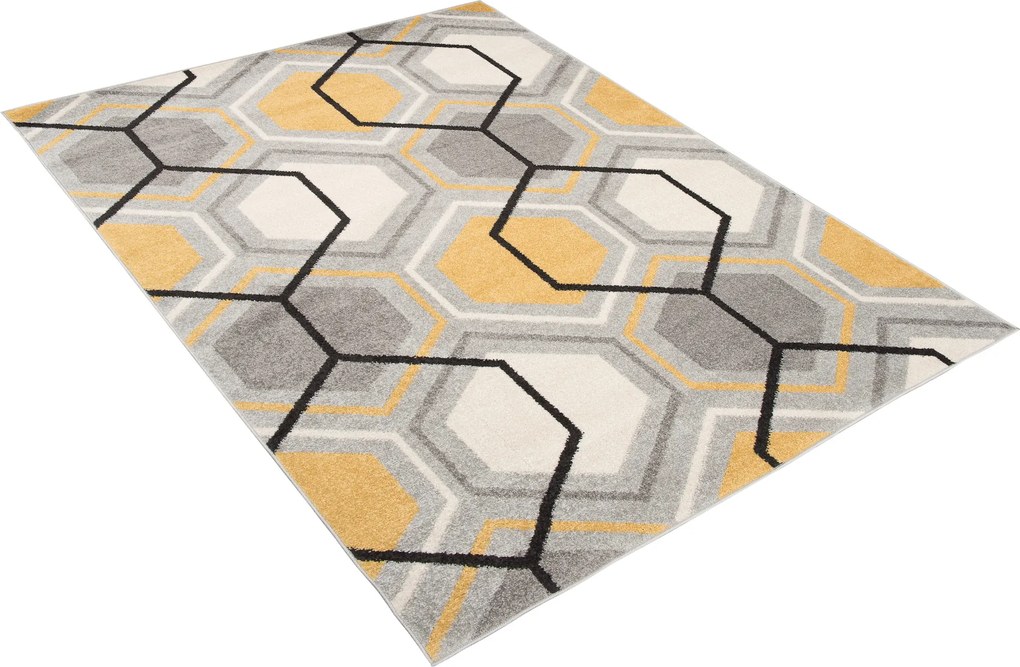 TA Koberec C569K ŠEDÁ/TMAVOŠEDÁ AZÚROVÁ Rozmer: 80x150 cm