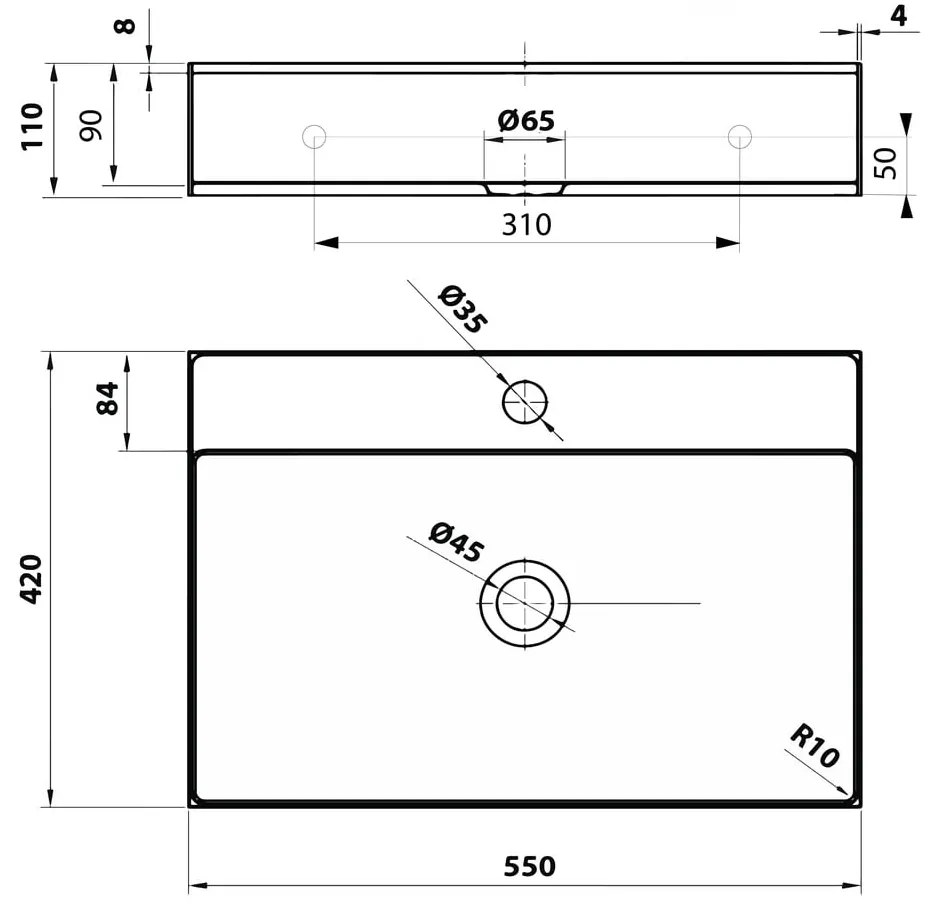 Čierne antikoro umývadlo 55x42 cm Aurum – Sapho