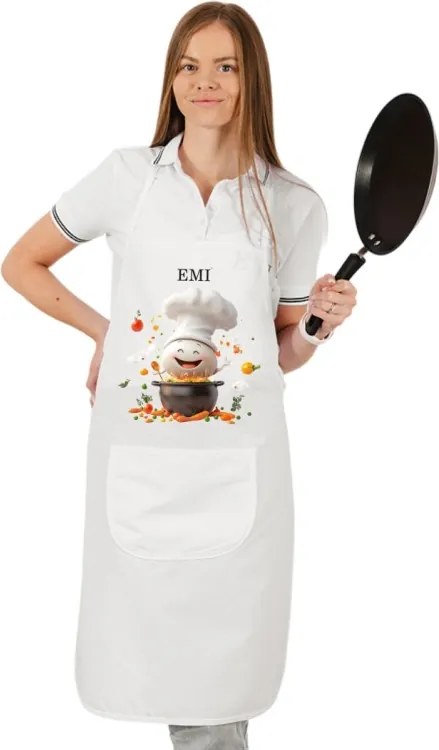 Kuchynská zástera Gusto EMI, biela