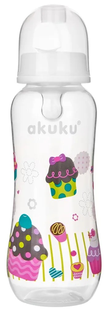 Fľaša s obrázkom Akuku 250 ml biela