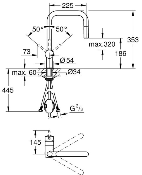 GROHE 32322DL2 - Drezová batéria A bronzová