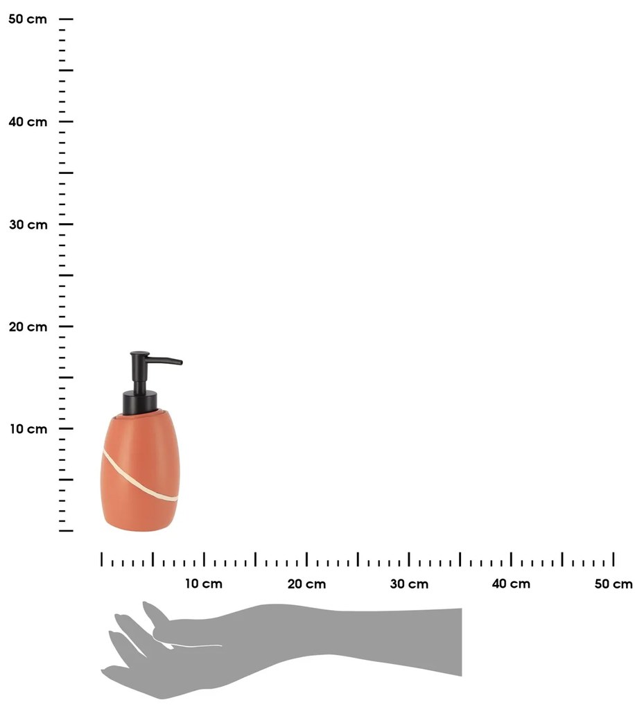 Dávkovač mydla Caldarela, oranžová/s čiernymi prvkami, 240 ml