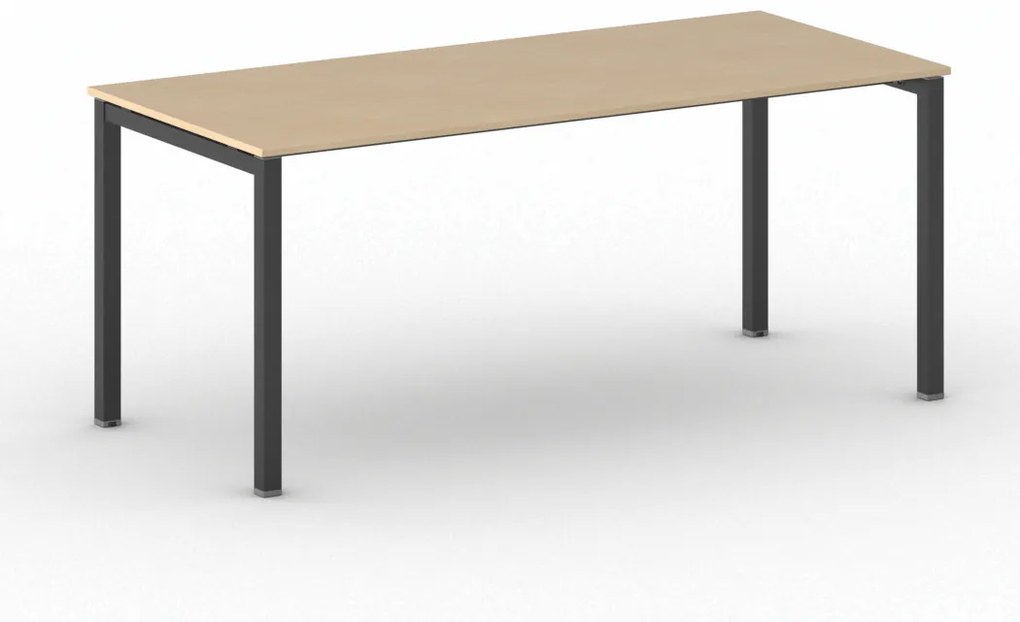 Stôl Square s čiernou podnožou 1800 x 800 x 750 mm, buk