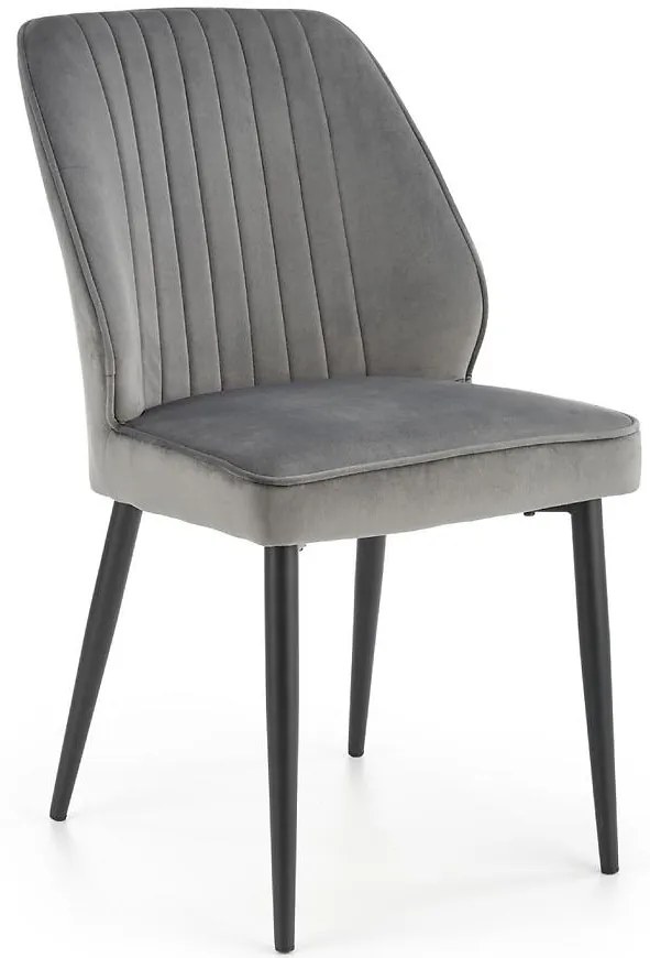Stolička K432 Velvet/Kov Šedá