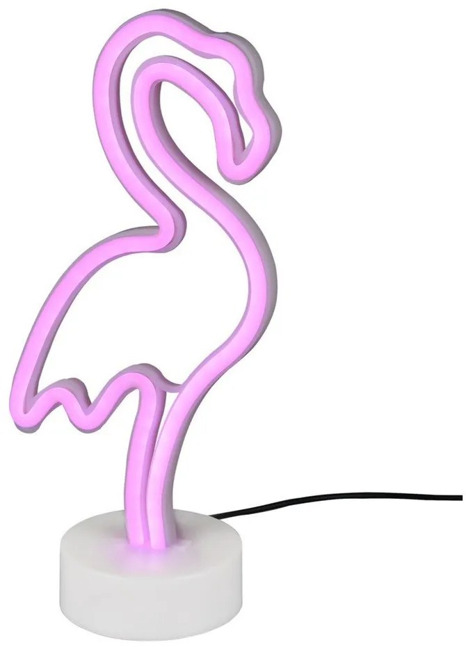 Biela LED stolová lampa (výška 29 cm) Flamingo - Reality