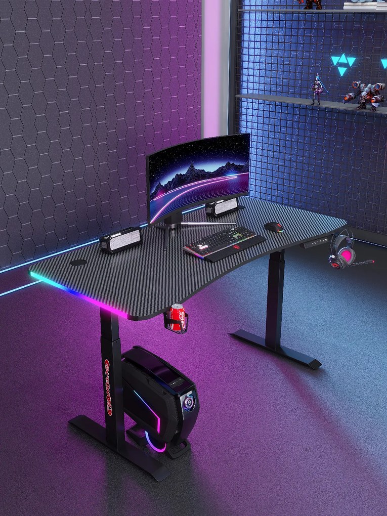 Herný stôl BR02 čierny 140 cm