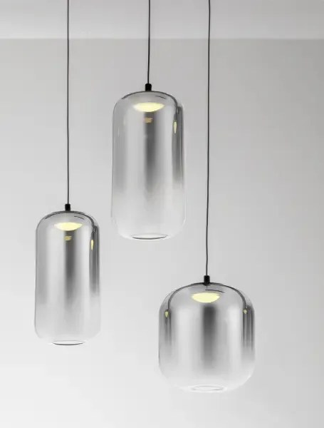 LED čierno-šedý dizajnový luster Aelia 6