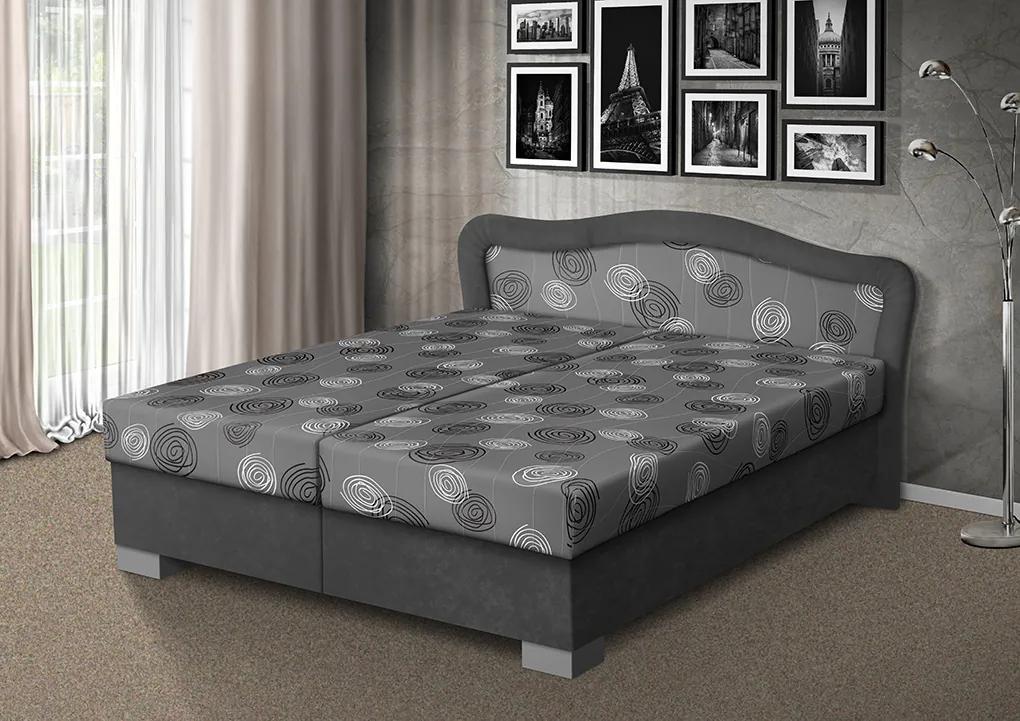 Nabytekmorava Čalúnená posteľ s úložným priestorom Sára180 čalúnenie: béžová/MEGA 17 hnedá, Typ roštov: polohovacie