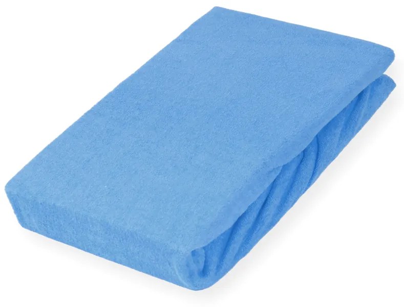 Detské froté napínacie prestieradlo do postieľky FR-015 Svetlo modré 70 x 140 x 10 cm - do postieľky