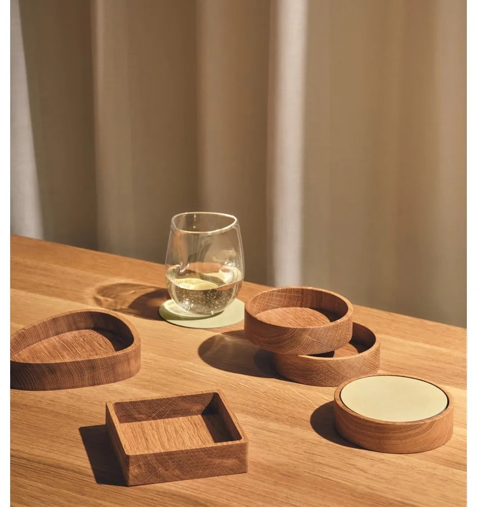 Dekoratívny drevený úložný box v prírodnej farbe 14x12,5x3 cm Curve S – LIND DNA