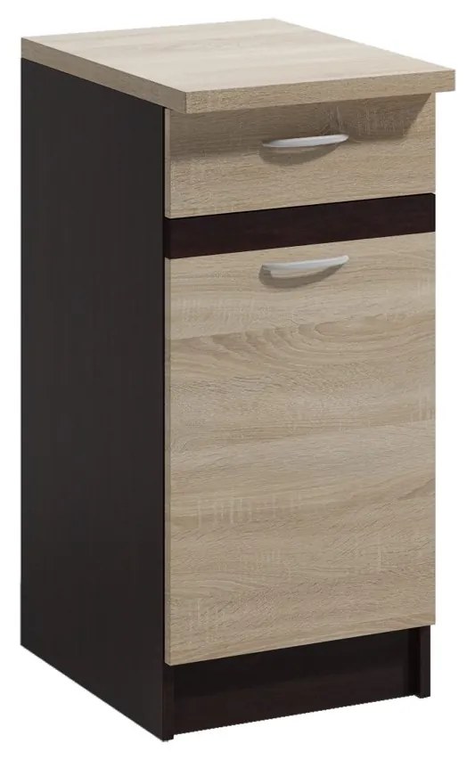Kuchyňská skříňka Livia 40 cm dub sonoma/tmavě hnědá