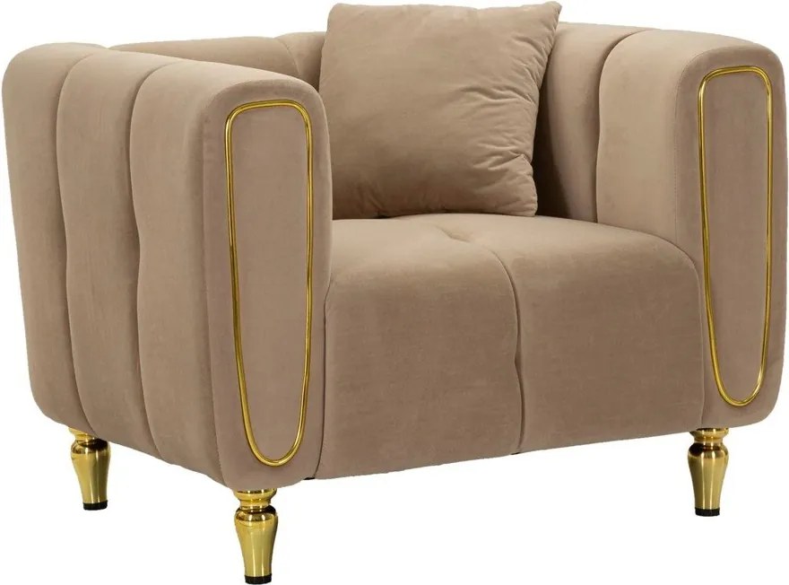 Taupe zamatové kreslo Alma – Mauro Ferretti