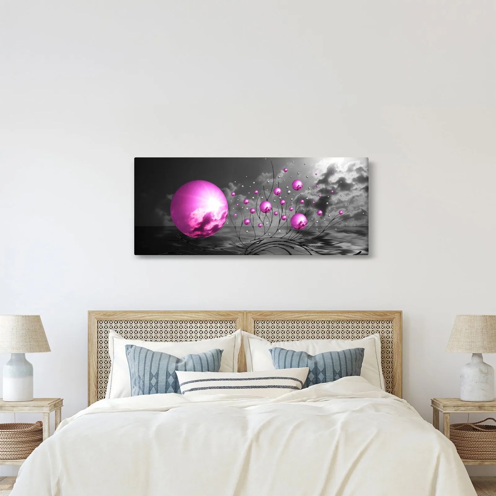 Obraz ružových gulí (120x50 cm)