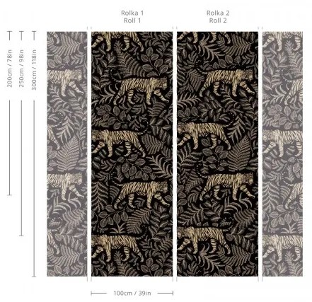 WALLCOLORS Camouflaged Tiger wallpaper - tapeta POVRCH: Prowall Canvas