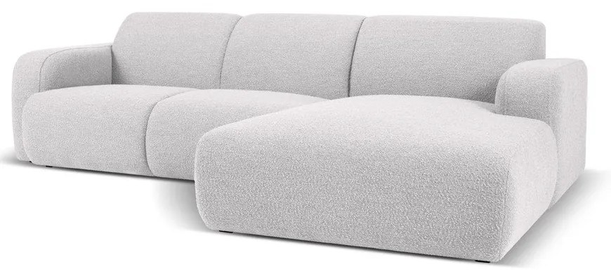 Svetlosivá rohová pohovka z textílie bouclé (pravý roh) Molino – Micadoni Home
