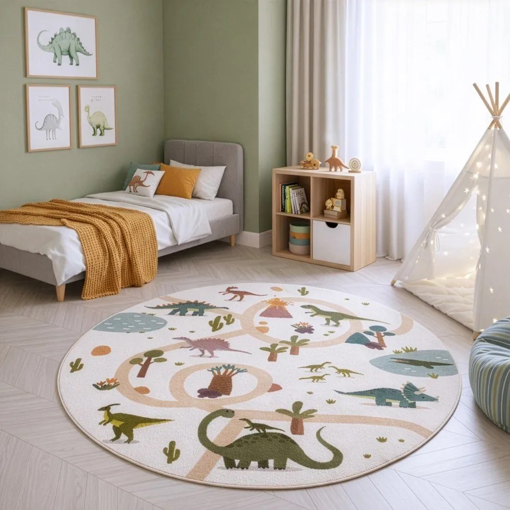 Prateľný detský koberec ø120 cm Coco 1131 – Ayyildiz Carpets