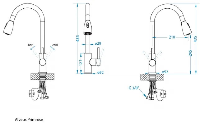ALVEUS CZ SET ALVEUS ATROX 30 / 91 BLACK ADDITION jednoduchý sifon + BATERIE PRIMROSE 91 _ Komplet