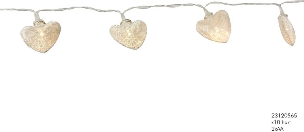 carodomova LED žiarovky 10 srdc, 110 cm