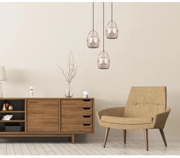 ITALUX MDM-3480/3A GD - Luster na lanku HARLEY 3xE27/40W/230V rose gold