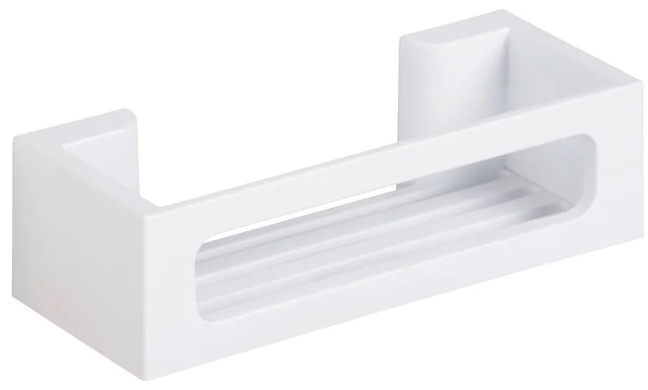 Matne biela plastová kúpeľňová polička bez vŕtania Turbo-loc Bralia – Wenko