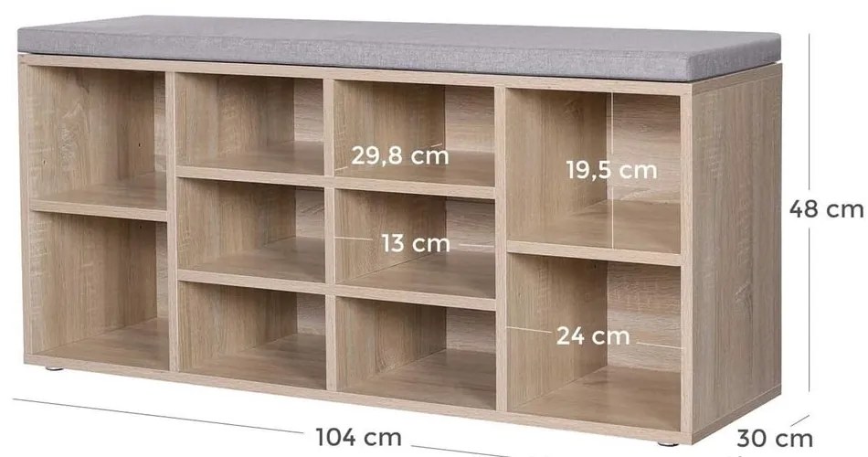 Polica na topánky so sedením VASAGLE LHS10NL