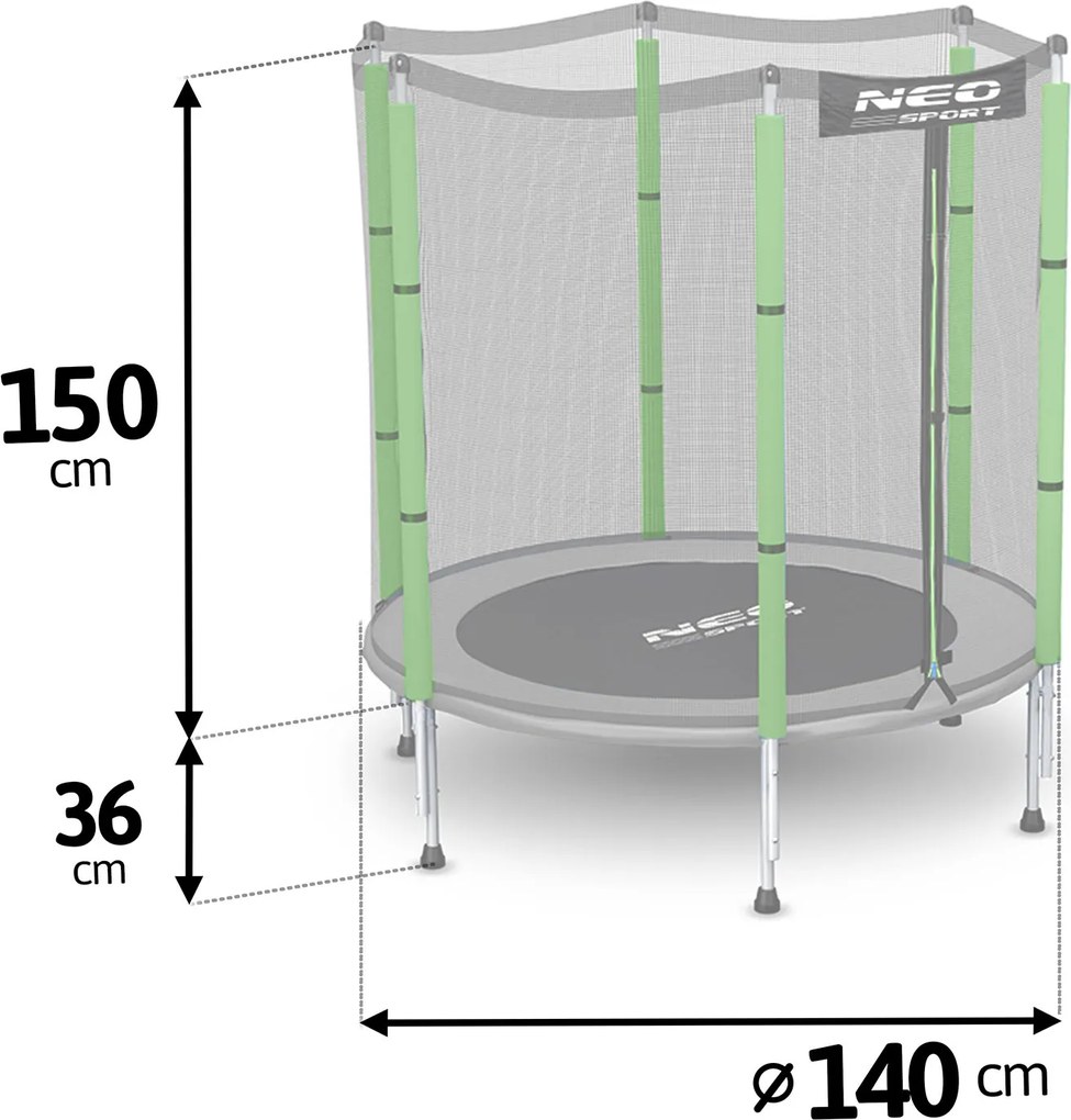 Detská záhradná trampolína 140 cm 4,5´ Neo-Sport NS-04Z240F