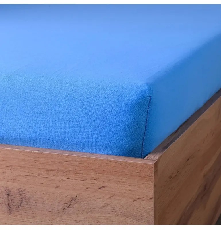 Plachta posteľná modrá jersey EMI, Plachta 200x220