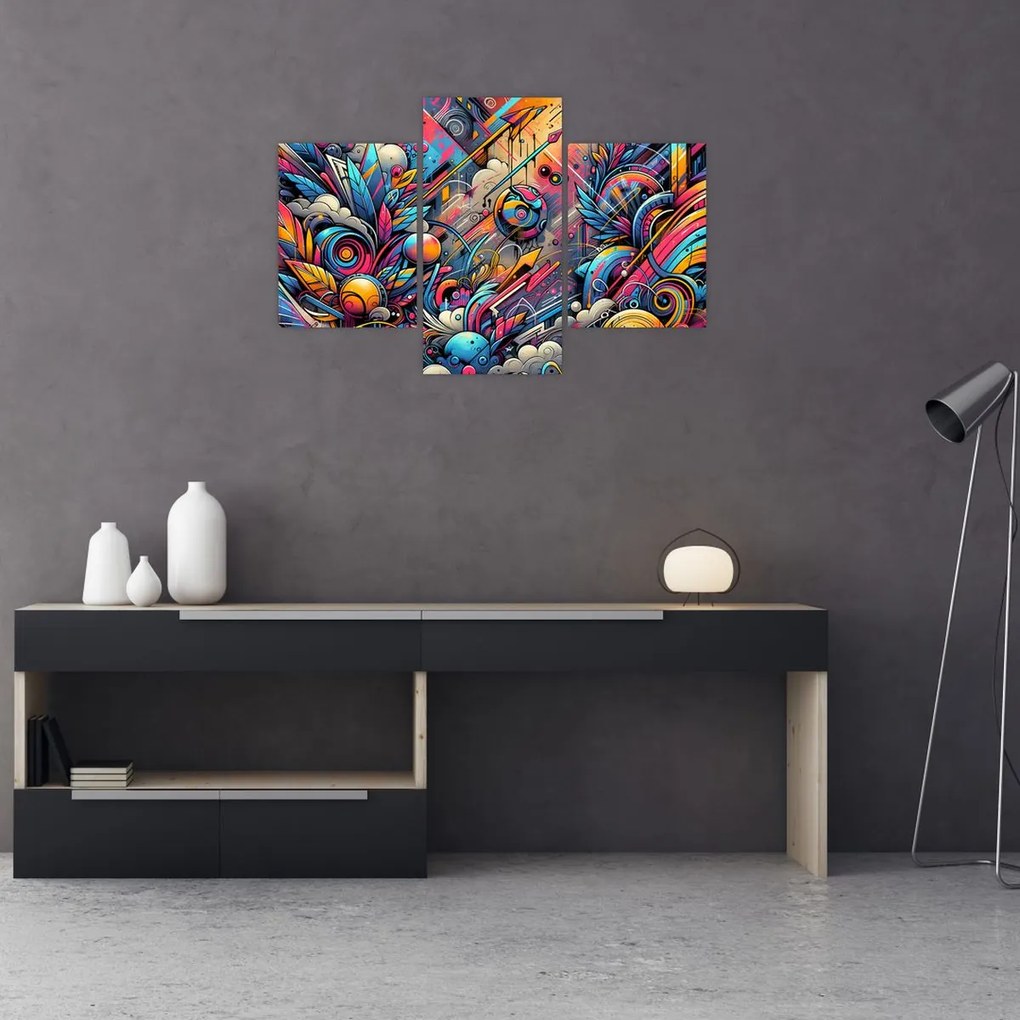 Obraz - Pestrofarebné graffiti (90x60 cm)