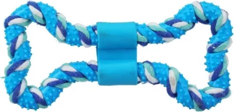 Hračka pre psa Kosť 19 cm, modrá/ružová%