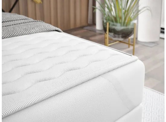 Kontinentálna jednolôžková posteľ Junior Ribezo 3, Strana: pravá, Rozmer postele: 100x200, Dostupné poťahy: ekokoža Soft 017 (biela) + Fresh 04
