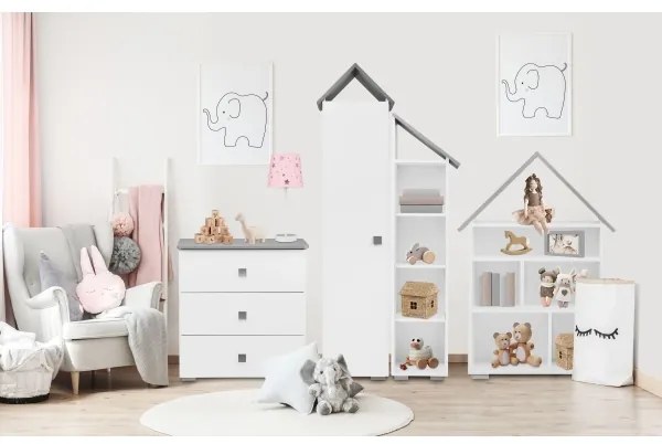 Komoda PABIS 87x83 cm biela/šedá