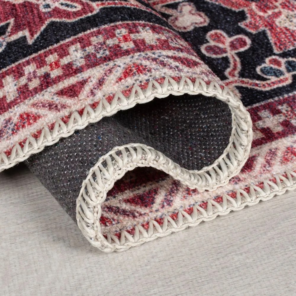 Vínovočervený umývateľný behúň s prímesou recyklovaných vlákien 60x230 cm Windsor – Flair Rugs
