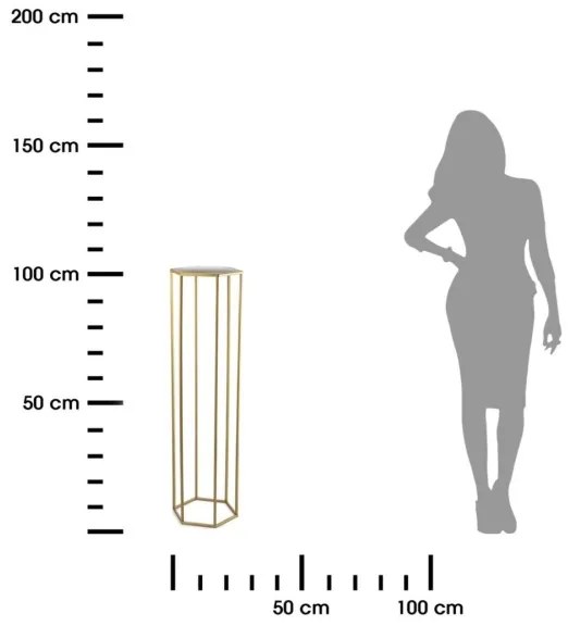 Stojan na kvety 100x24 cm zlatá