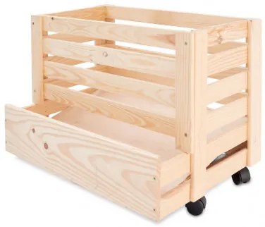 Čisté dřevo Drevená bednička na zemiaky, XXL, 61 x 42 x 43 cm