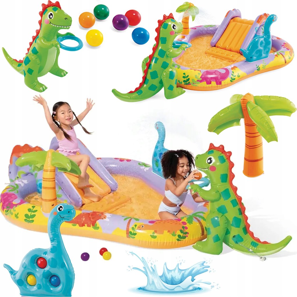 Vodné Detské Ihrisko Nafukovací Bazén Fontána Šmýkačka Hračky